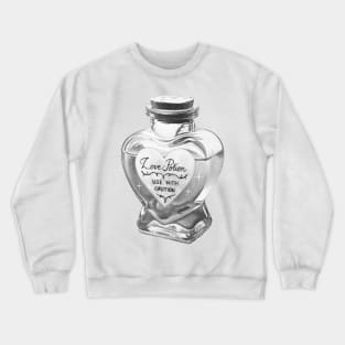 Sepia Alchemy Love elixir potion - monochrome heart bottle Crewneck Sweatshirt